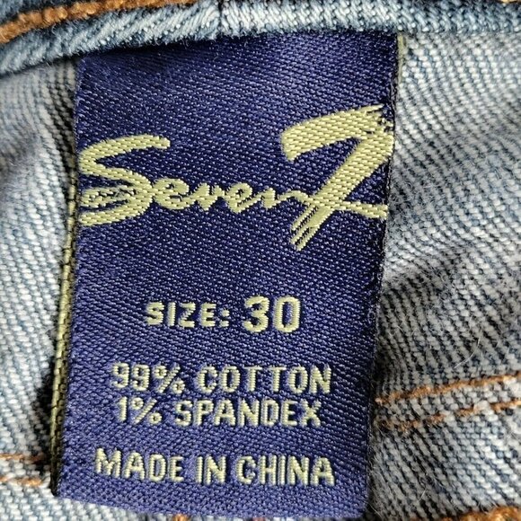 Seven7 Skinny Jeans Size 30 30X28 Blue Lightly Distressed Stretch Denim - Picture 9 of 11